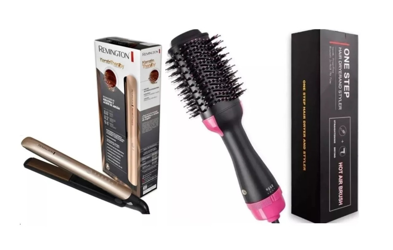 Combo Plancha Keratina Cepillo Secador